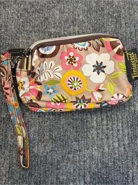 Vivisecret Bright Floral Women’s  3 Zip Organizer Wristlet